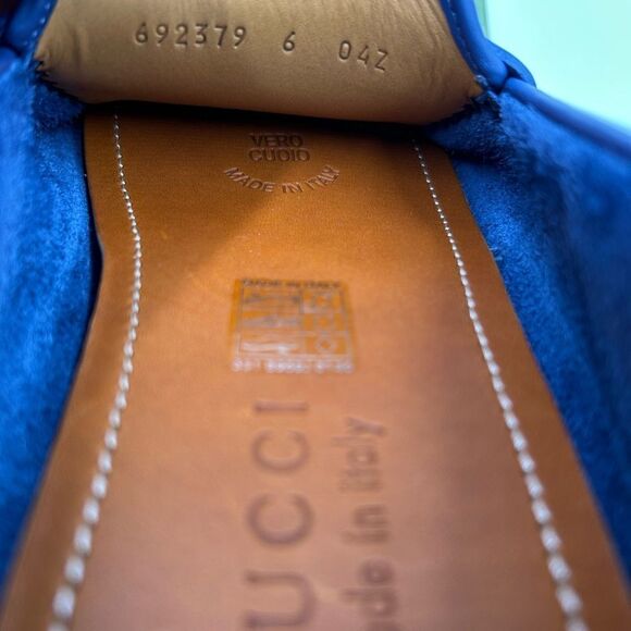 Men’s Gucci interlocking GG Leather driver loafers size 6 fits 7US made Italy - Picture 9 of 10